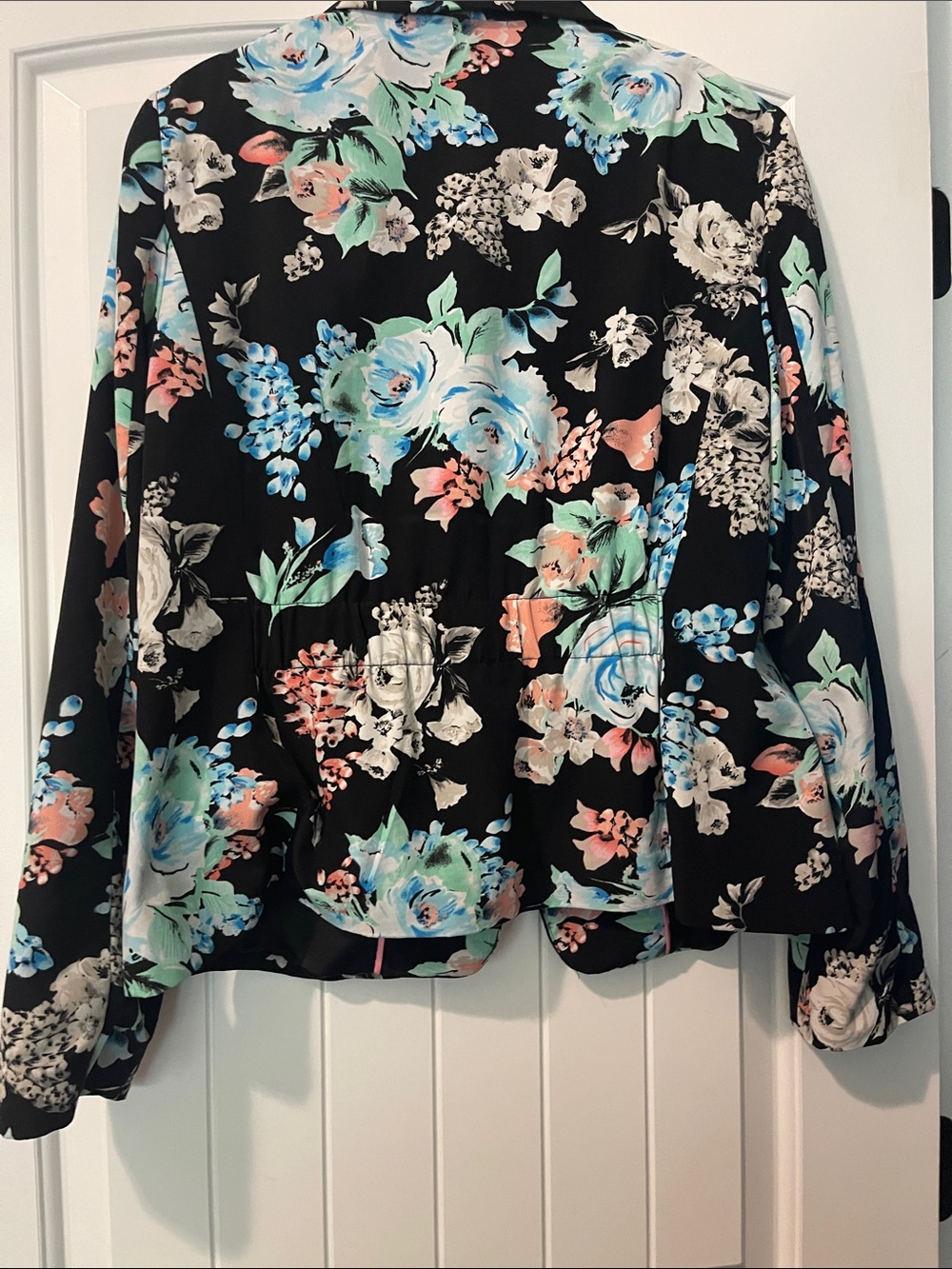 Charter Club Black Blazer with Pastel Floral Print - Picture 4 of 4